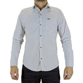 Camisa Drill Manga Larga Para Hombre - Arena