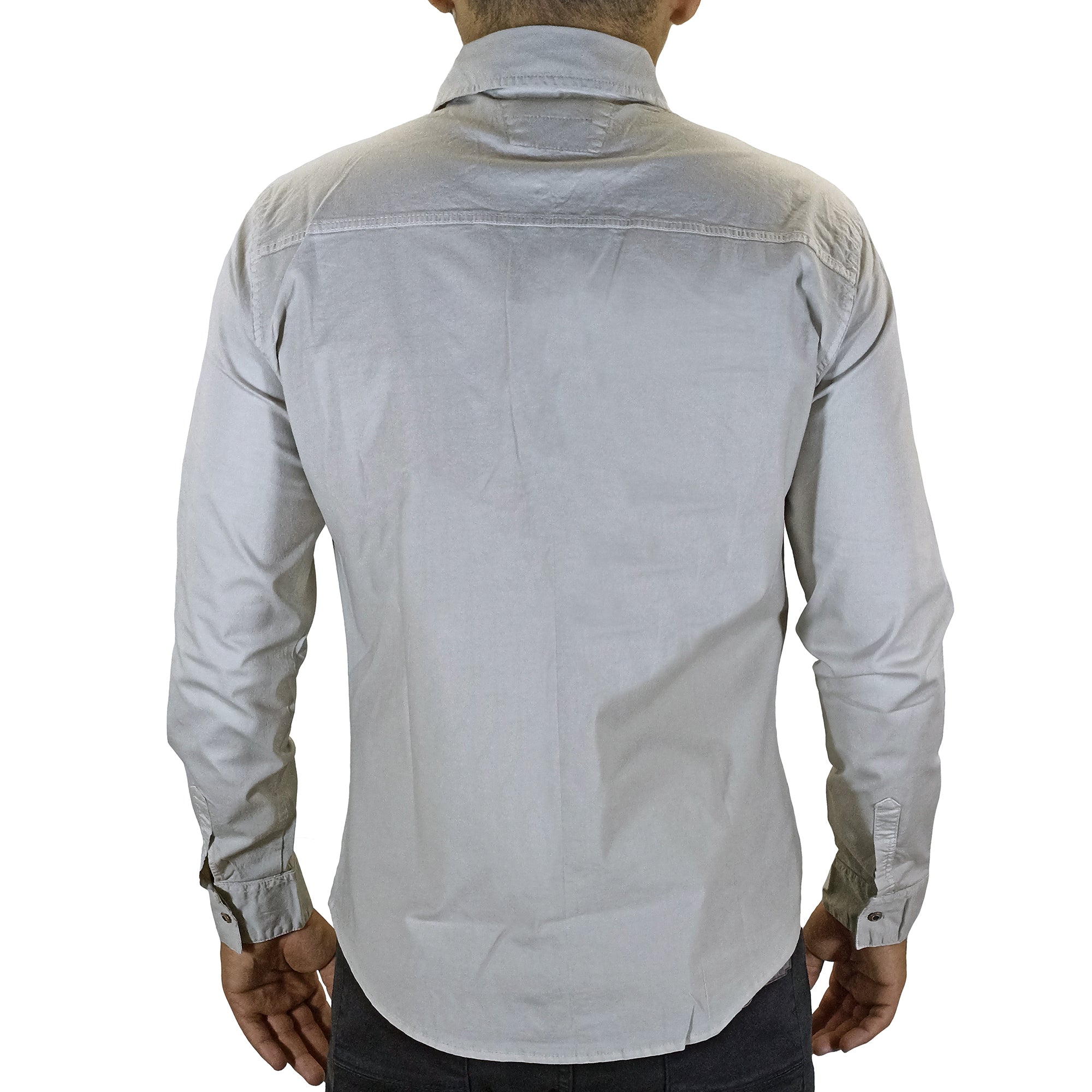 Camisa Drill Manga Larga Para Hombre - Arena