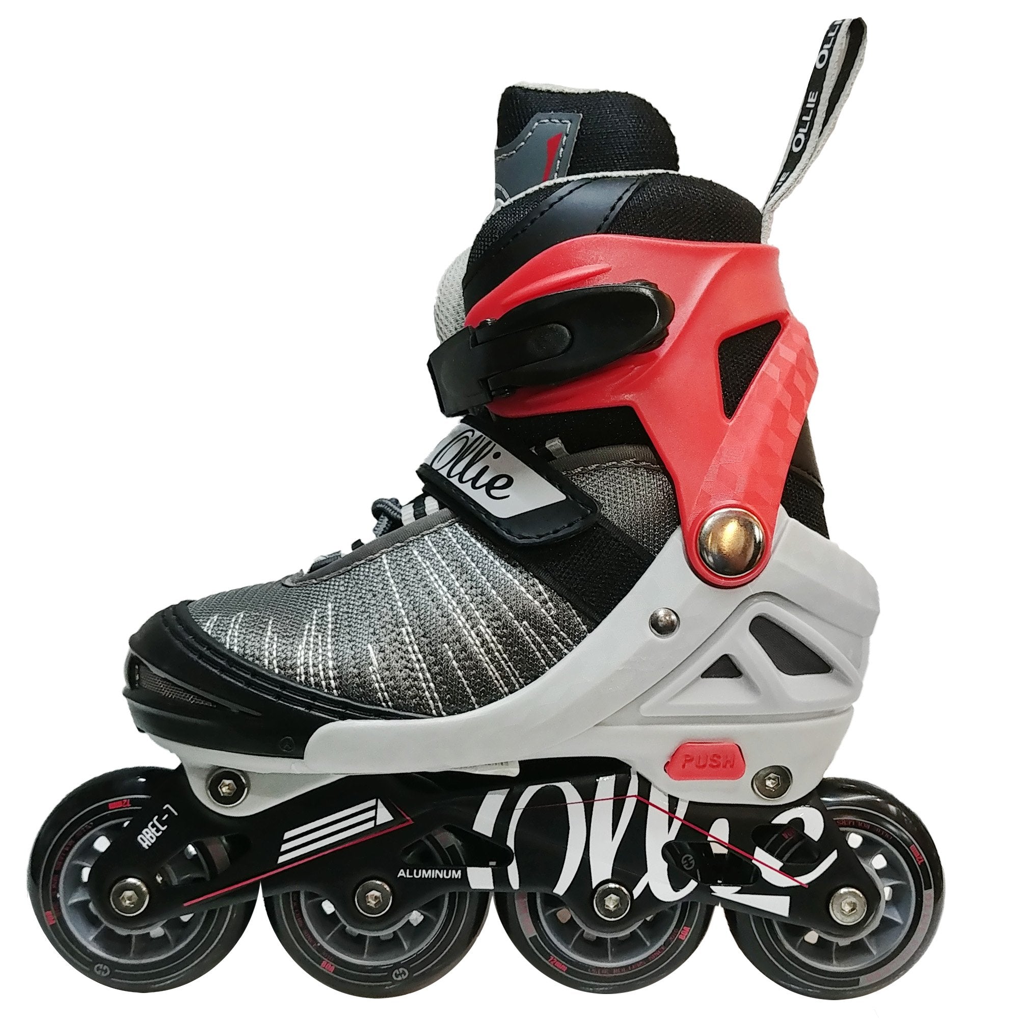 Patines Lineales Ollie - Plomo y Rojo | MZS-839B-X