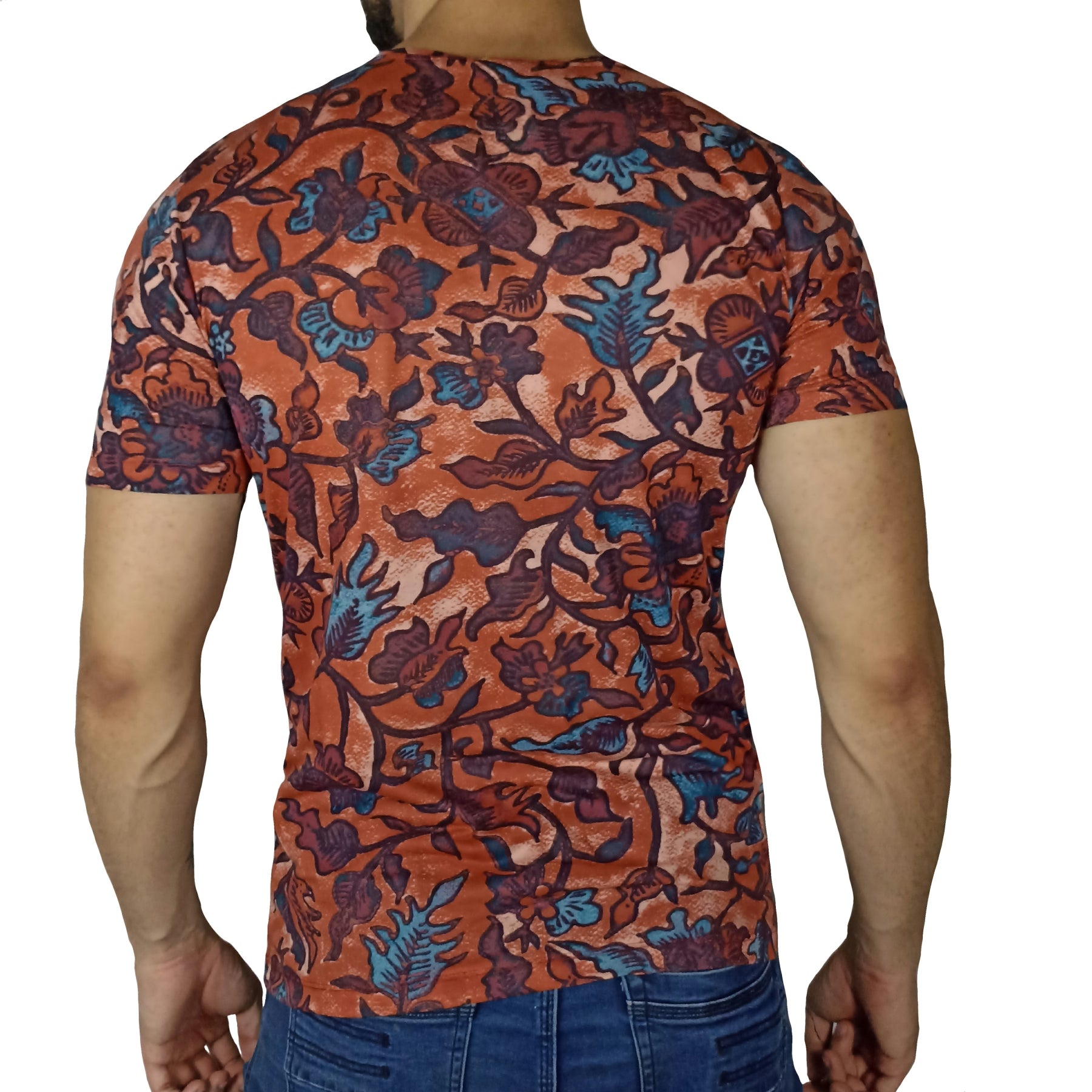 Polo Moda Manga Corta Hombre Hojas - Camel