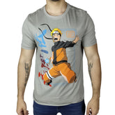 Polo Manga Corta Hombre Naruto - Plomo