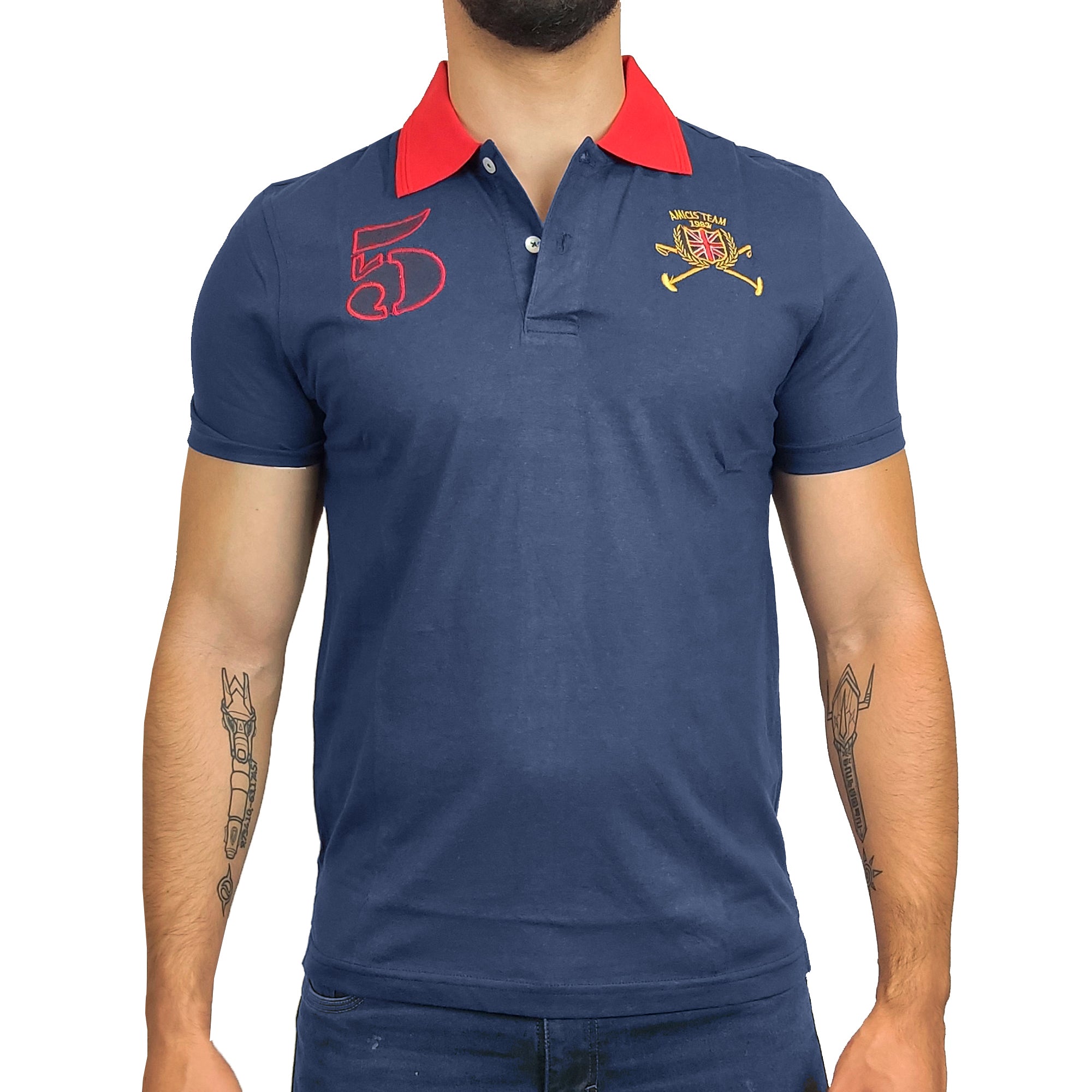 Polo Manga Corta Amici Hombre Handicup - Azul