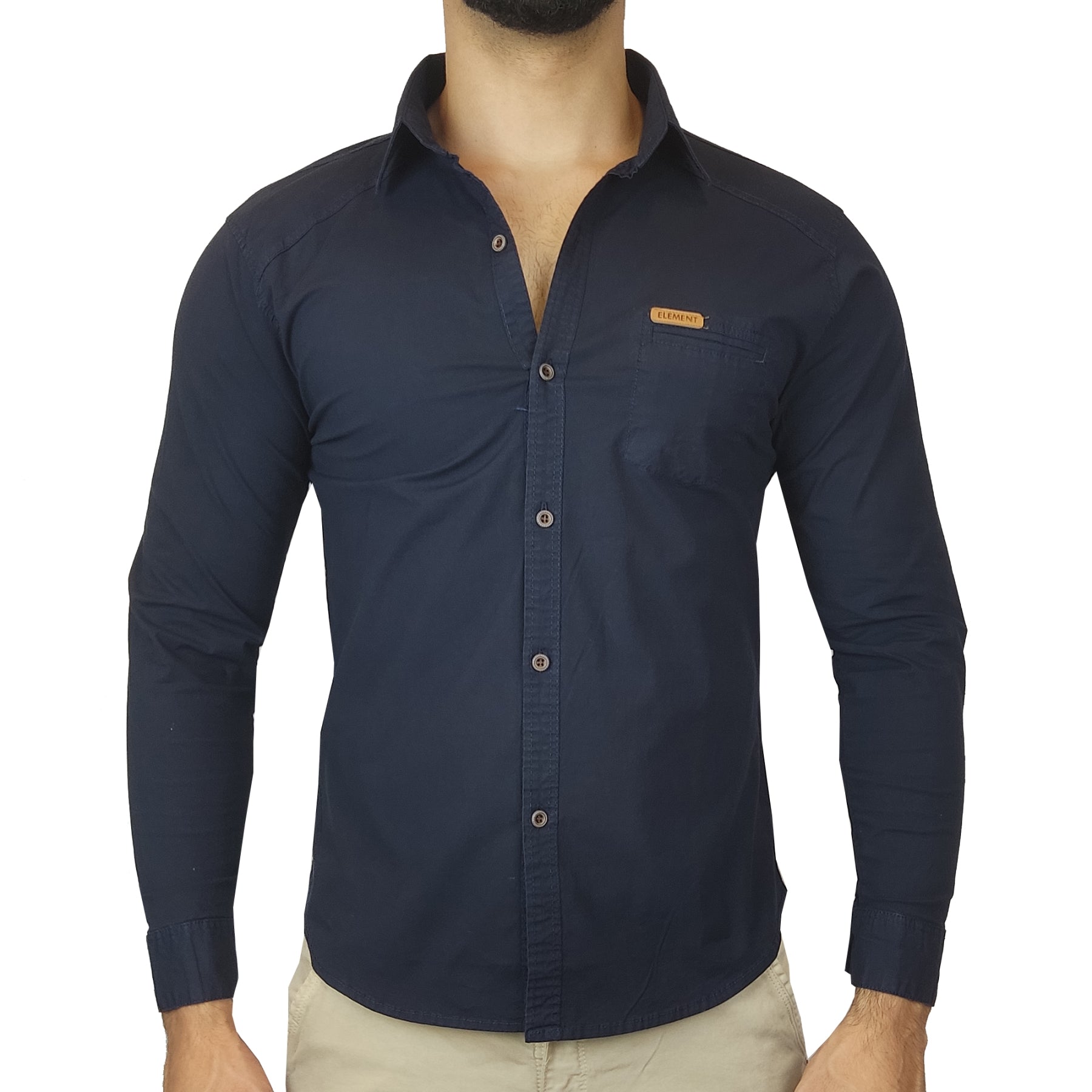 Camisa Manga Larga Drill - Azul