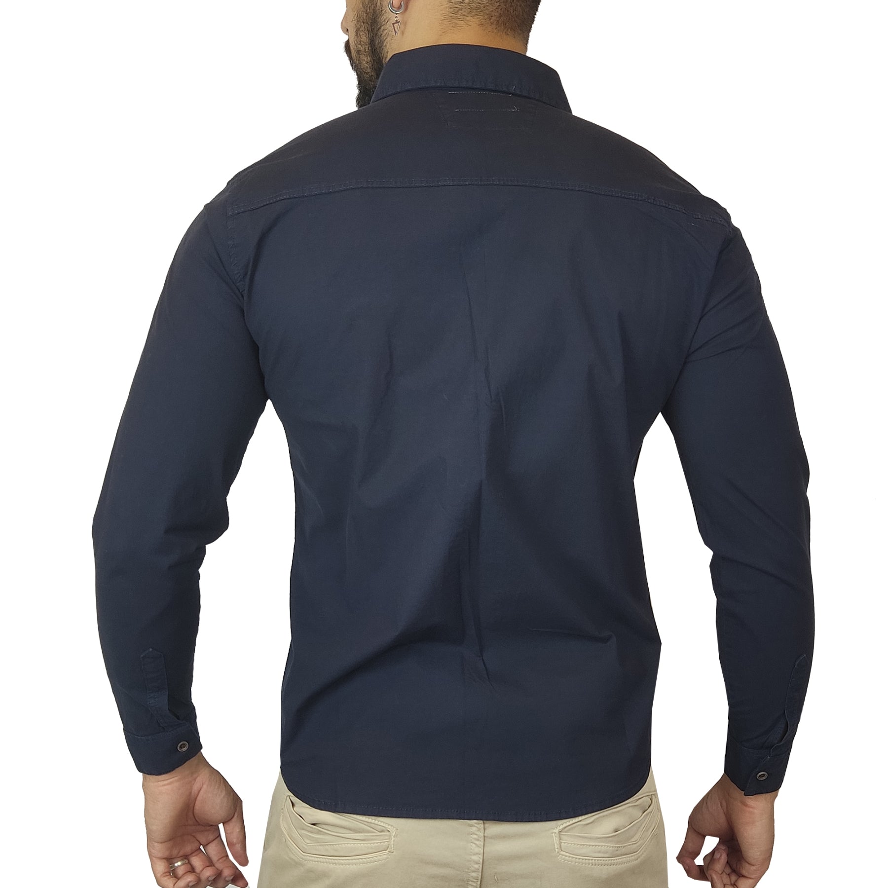 Camisa Manga Larga Drill - Azul