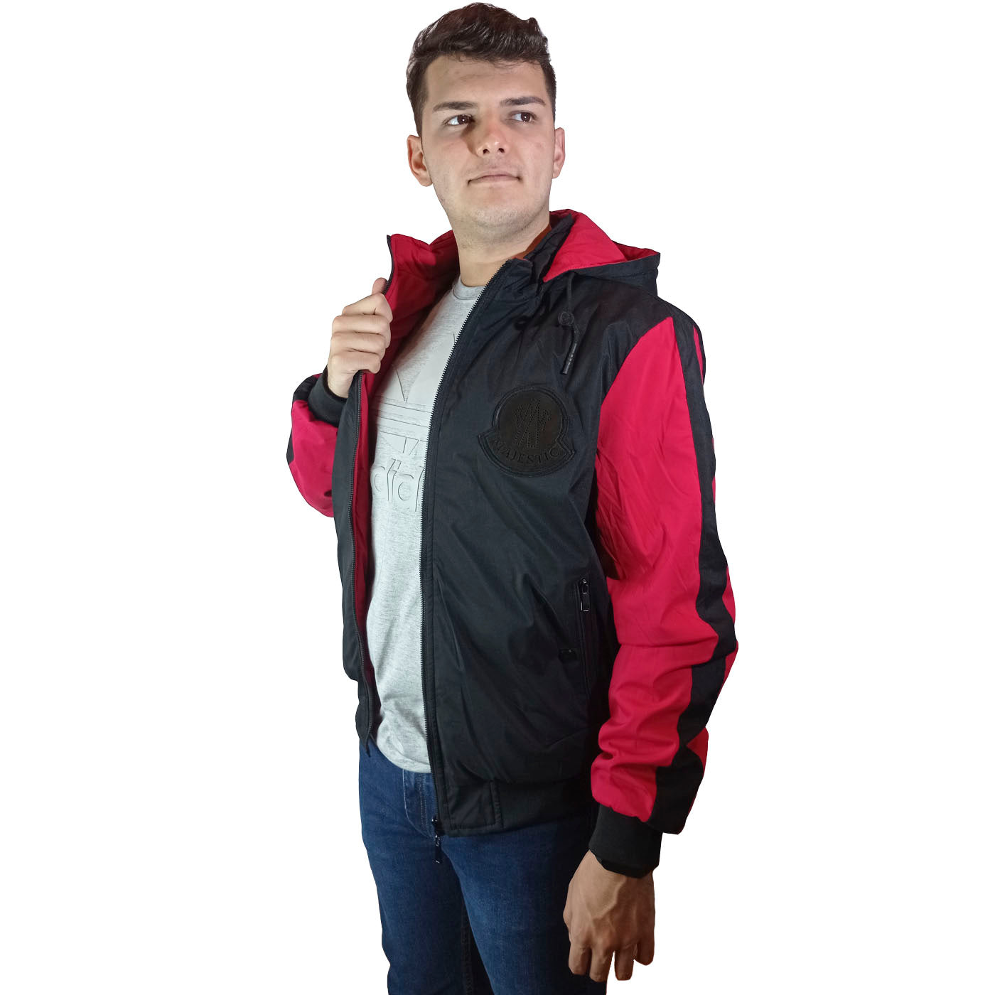 Casaca Majestic Xian Reversible - Negro / Rojo