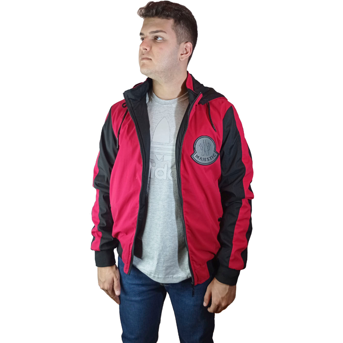Casaca Majestic Xian Reversible - Rojo / Negro