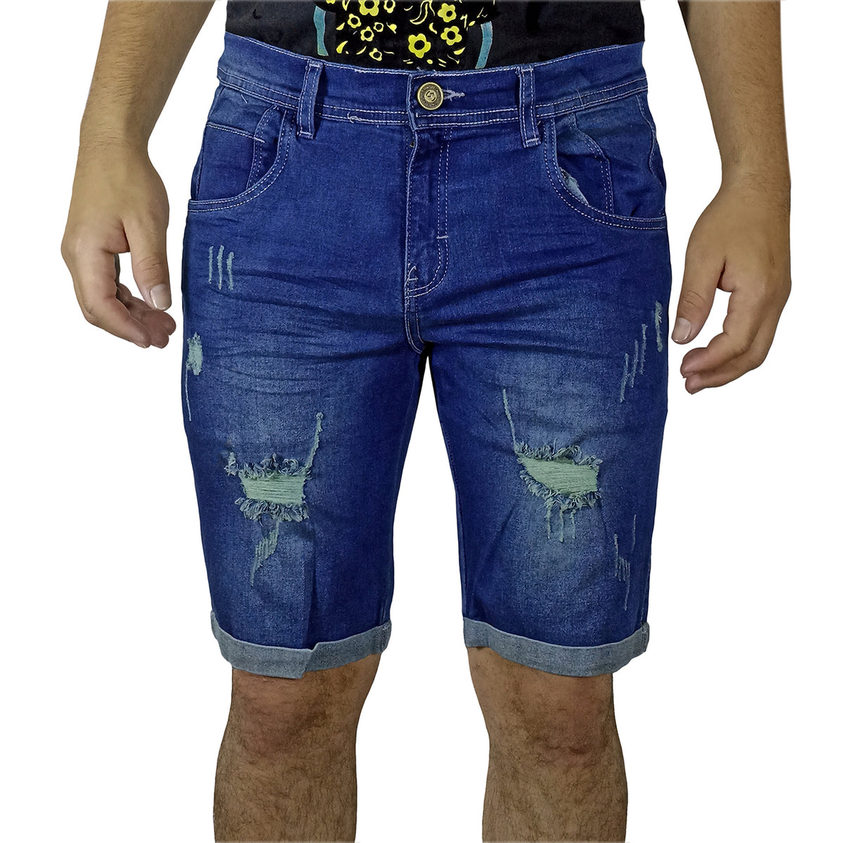 Bermuda Jean Moda Rasgado Para Hombre Azul β Boutique Boys