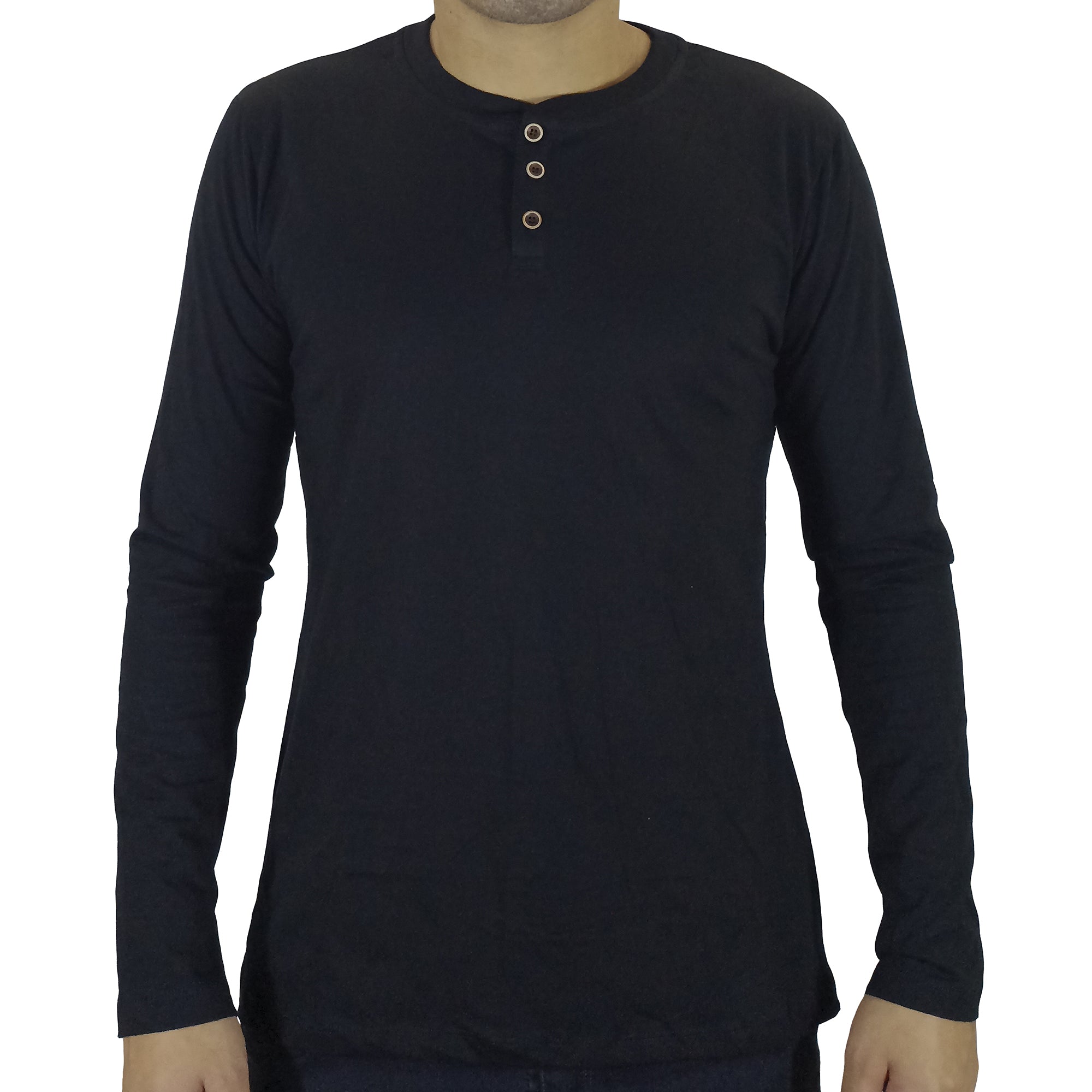 Polo Hombre Manga Larga - Negro