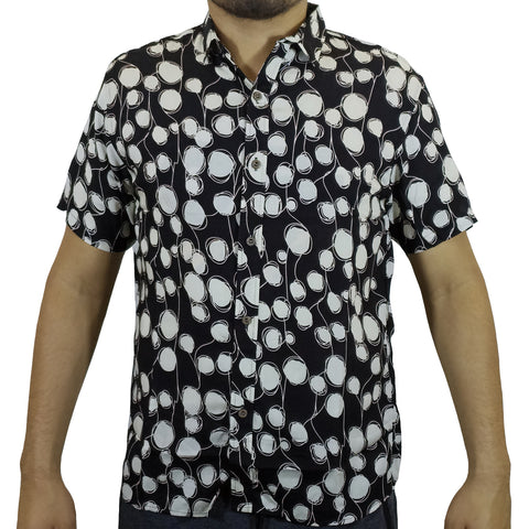Camisa Chalis Manga Corta Para Hombre - Negro