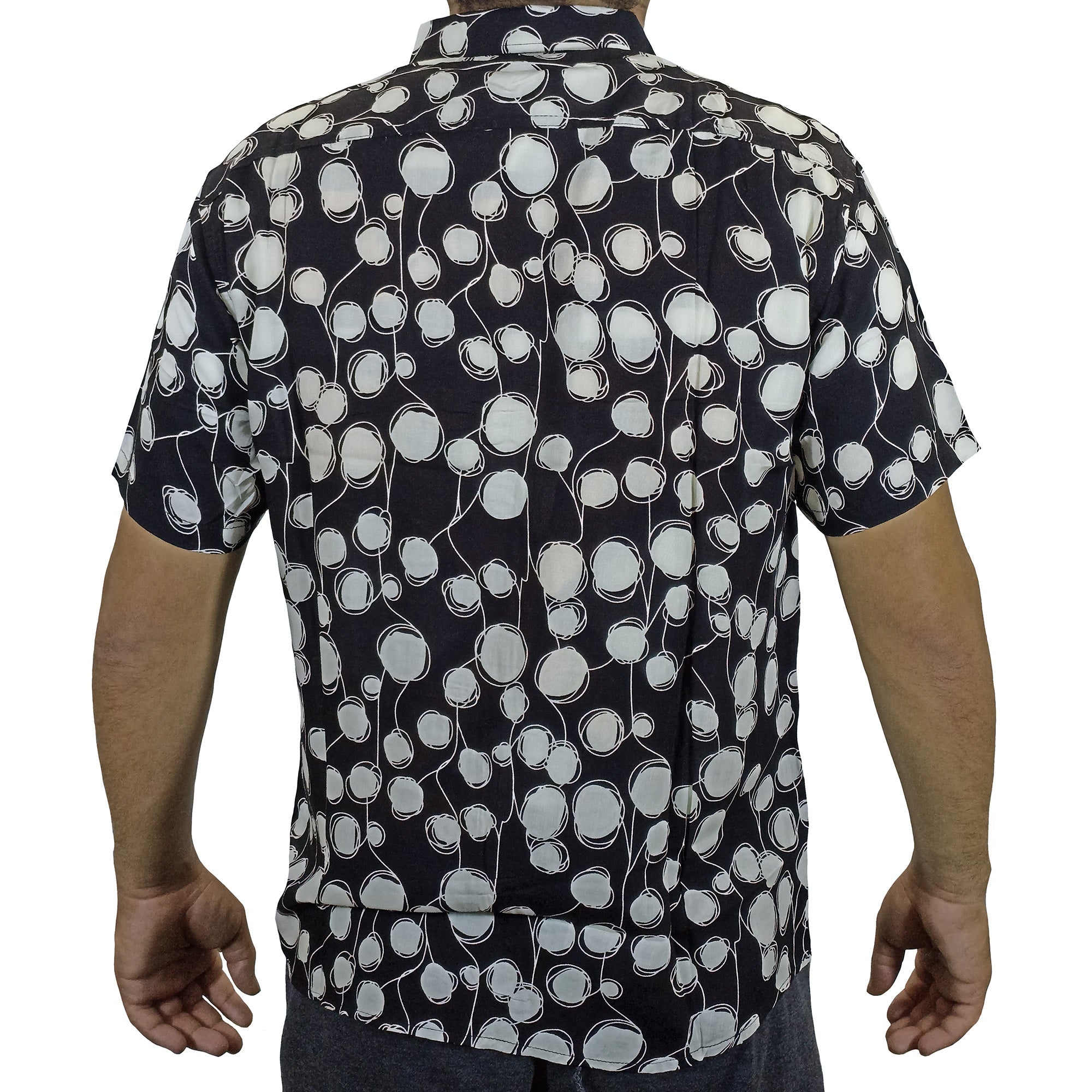 Camisa Chalis Manga Corta Para Hombre - Negro