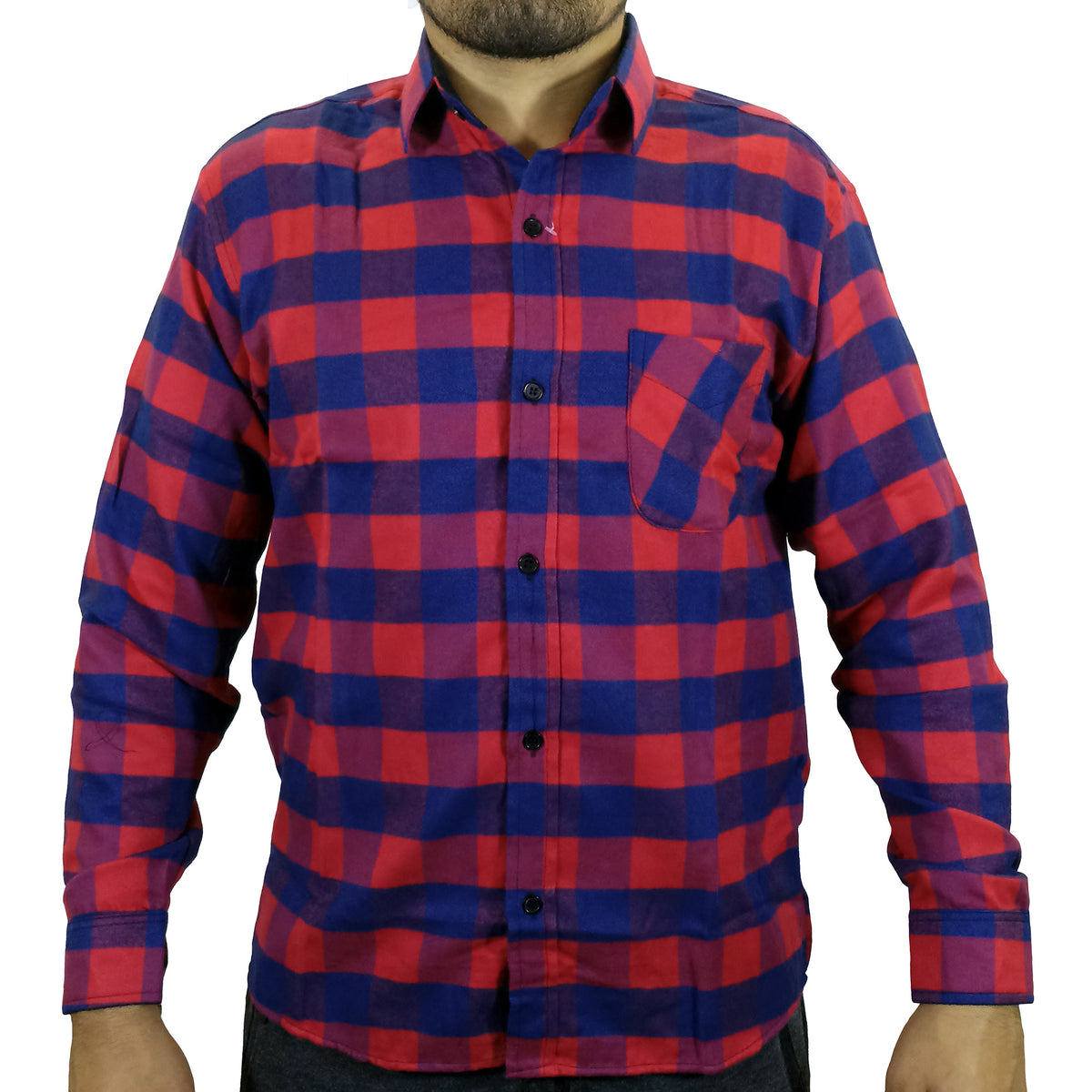 Camisa Franela Manga Larga Para Hombre - Azul – Boutique Boys