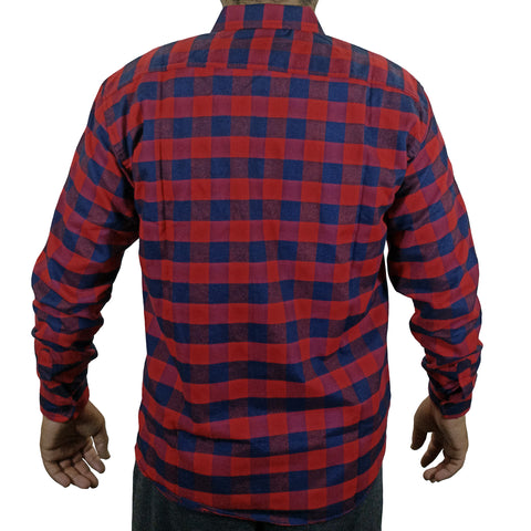 Camisa Franela Manga Larga Para Hombre - Rojo