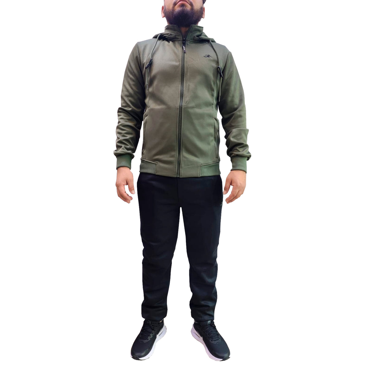 Conjunto de Buzo I-Run Verde/Negro | Ms-5057