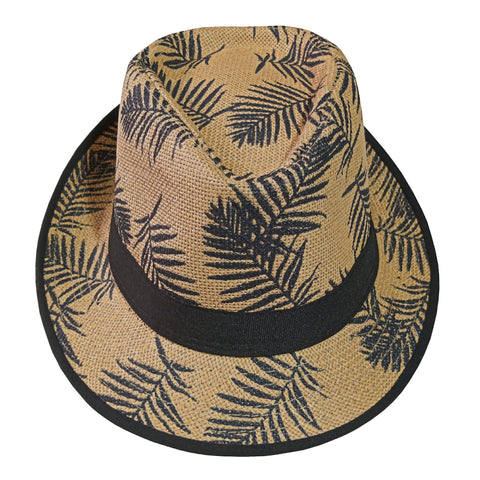 Sombrero Diseño Hojas - Camel