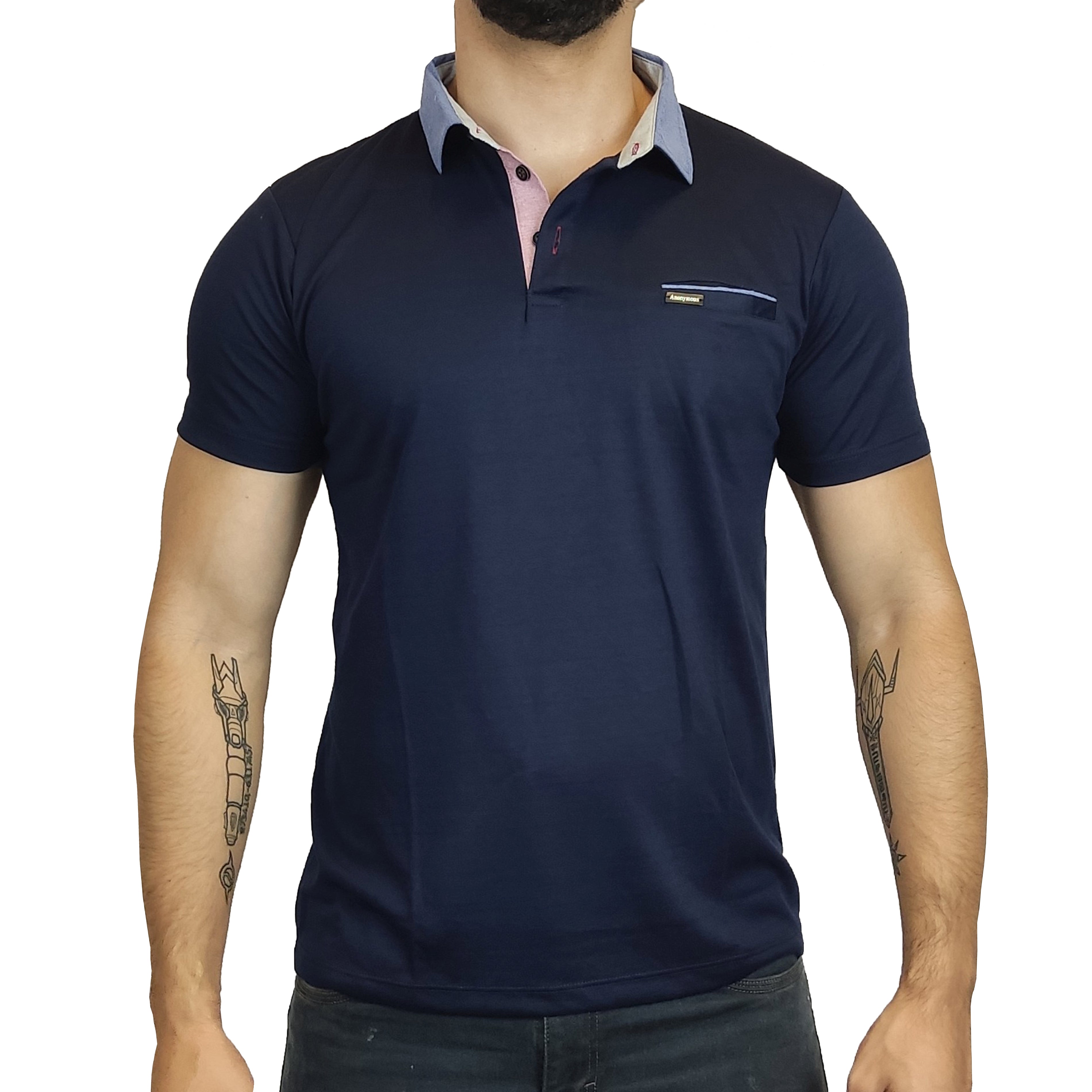 Polo Manga Corta Anonymous Hombre Classic - Azul