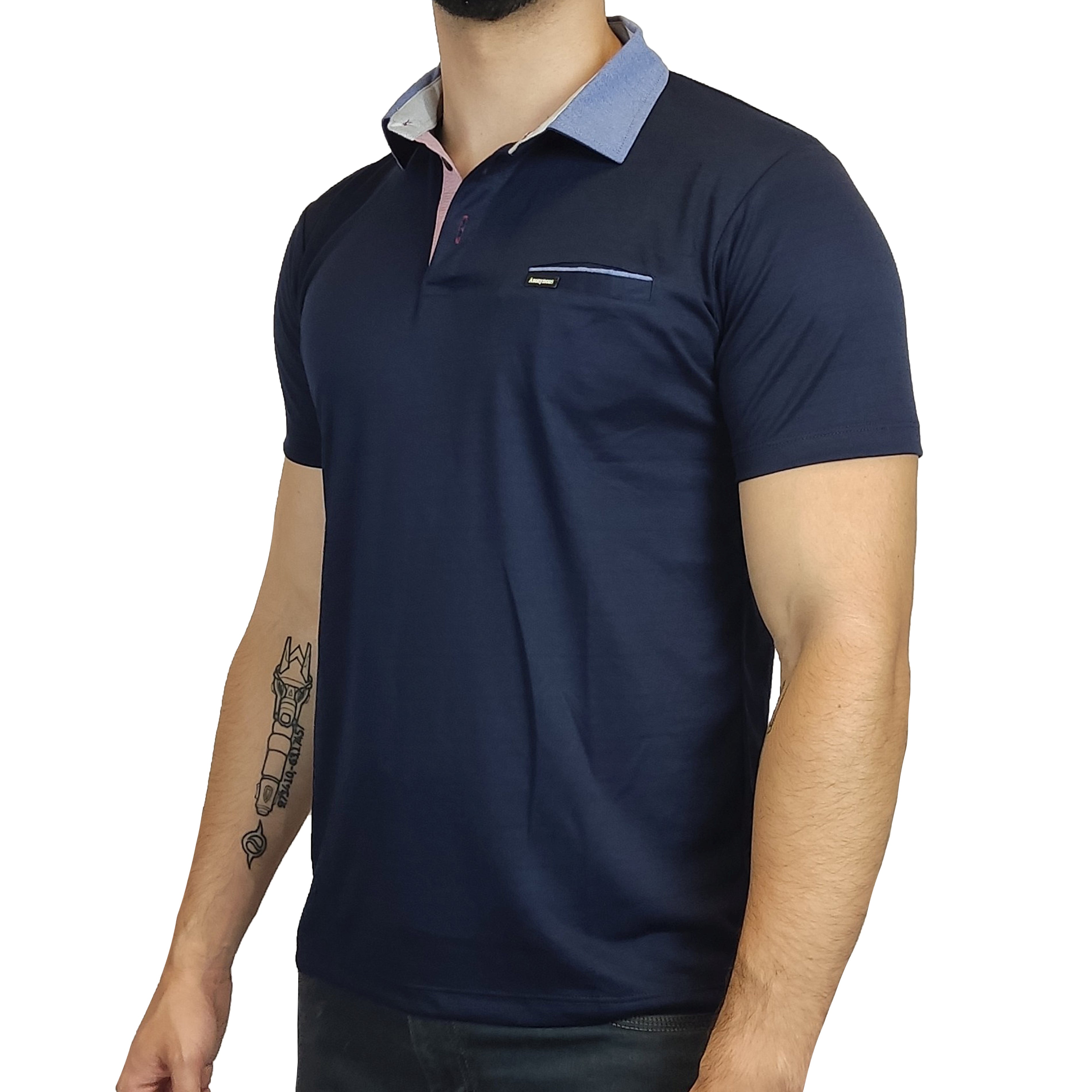 Polo Manga Corta Anonymous Hombre Classic - Azul