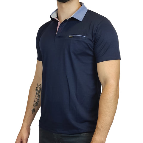 Polo Manga Corta Anonymous Hombre Classic - Azul